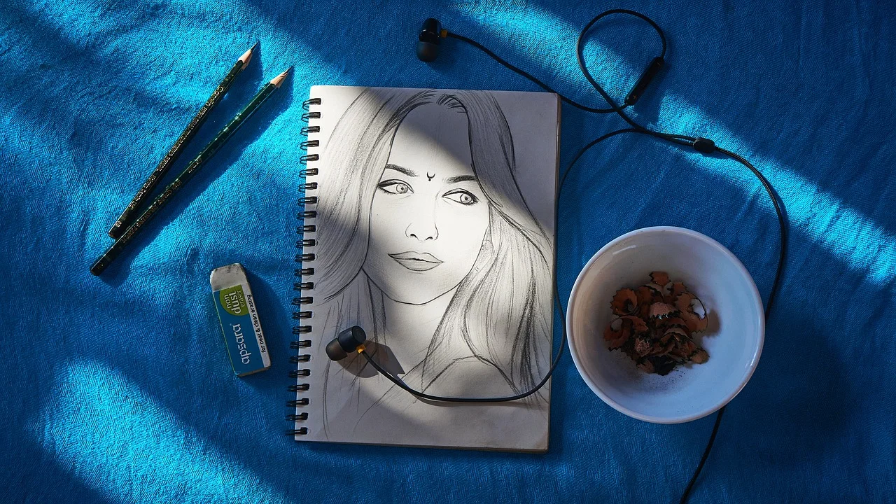 Referência fotográfica usada para praticar retrato