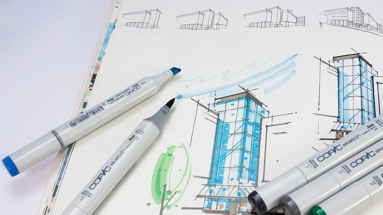 Exercício de formas geométricas e volumes no caderno