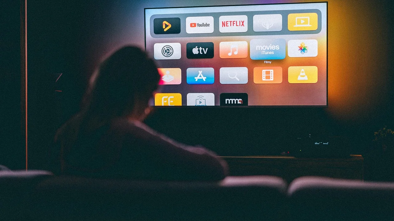 Painel de TV exibindo imagem com alto contraste