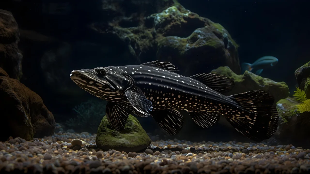 Peixes de água doce em ambiente com espaço, plantas e decoração segura.