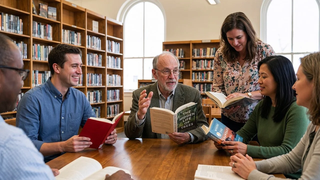 Anotações e perguntas ajudam a guiar a discussão literária.