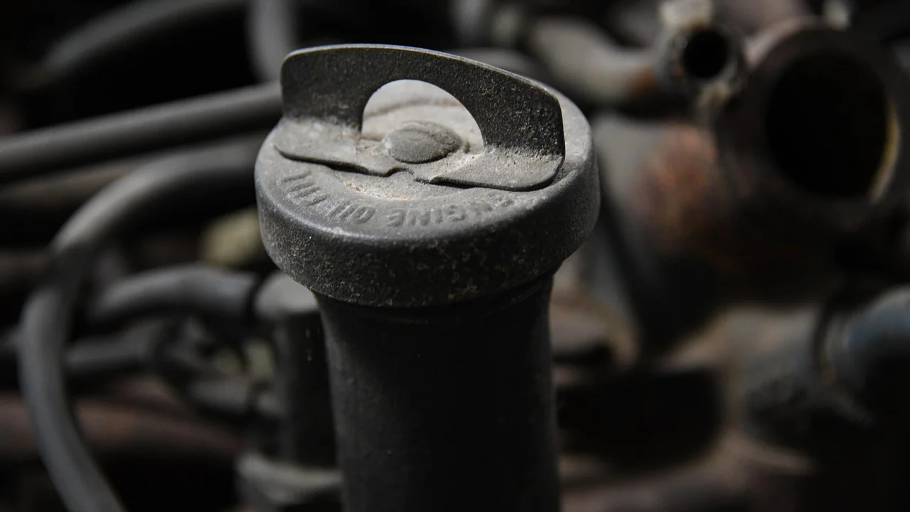 Frasco de lubrificante adequado para manutenção automotiva.