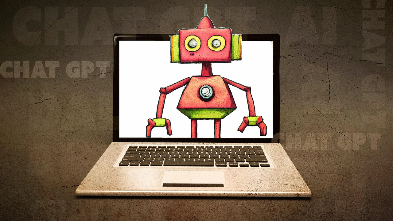 Tela de computador com texto produzido por IA